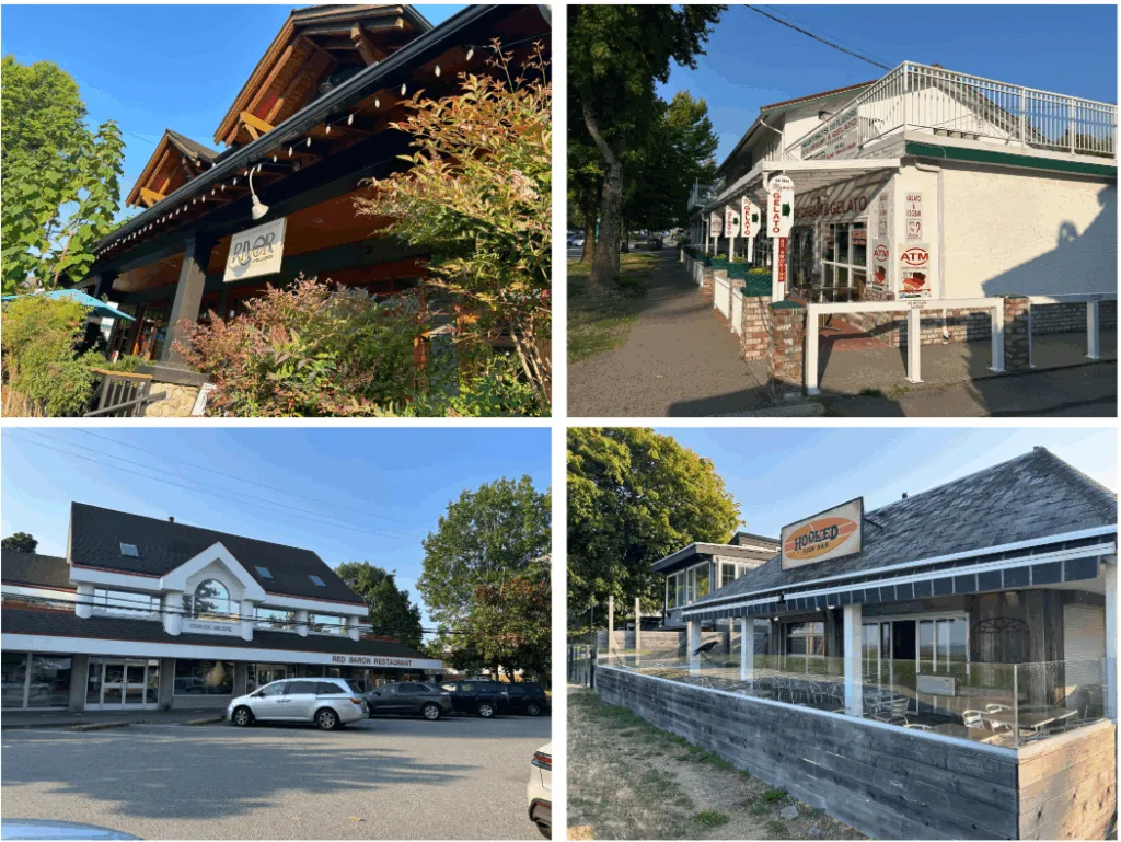 크레센트 비치(Crescent Beach)의 상점과 식당