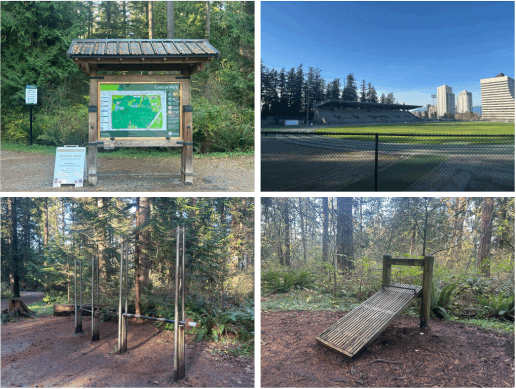 버나비 센트럴 공원의 체육시설