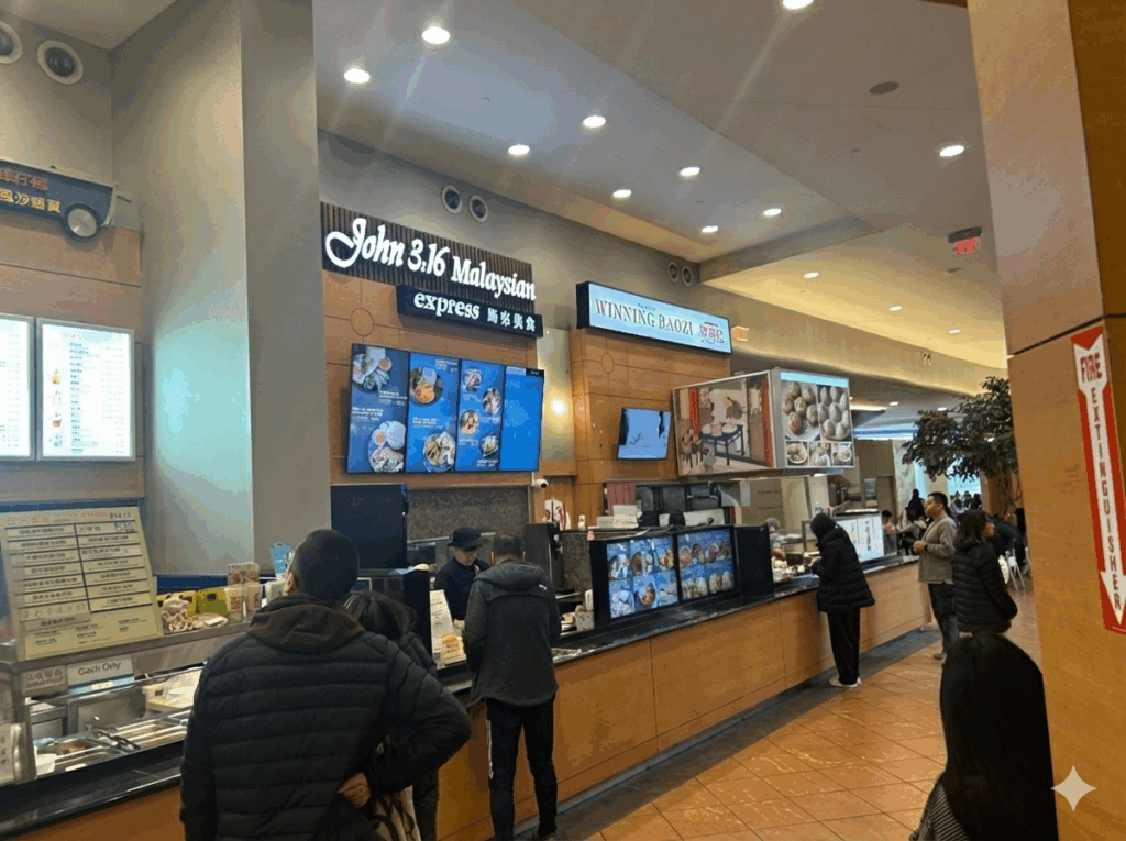 에버딘 센터(Aberdeen Centre) 푸드코트의 John 3:16 Express