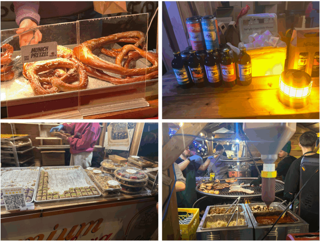 십야드 크리스마스 마켓의 먹거리