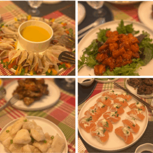 연말 파티 행복한 한 상 차림