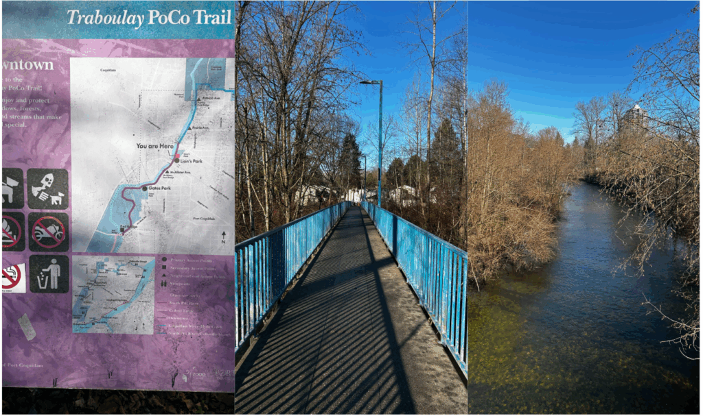 포트 코퀴틀람의 코퀴틀람 강을 따라 걷는 트레일