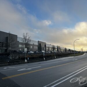 겨울 맑은 날의 산업 단지