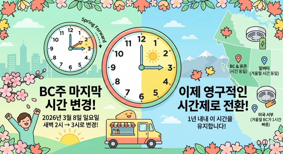 BC주, 이번이 정말 '마지막' DST 시간 영구 전환