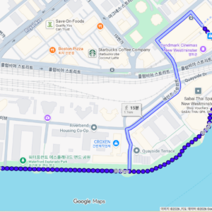 뉴 웨스트민스터r에서 프레이저 강를 따라 걷는 멋진 풍경의 트레일