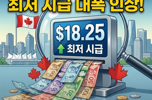 2026년 BC주 최저 시급 $18.25 인상