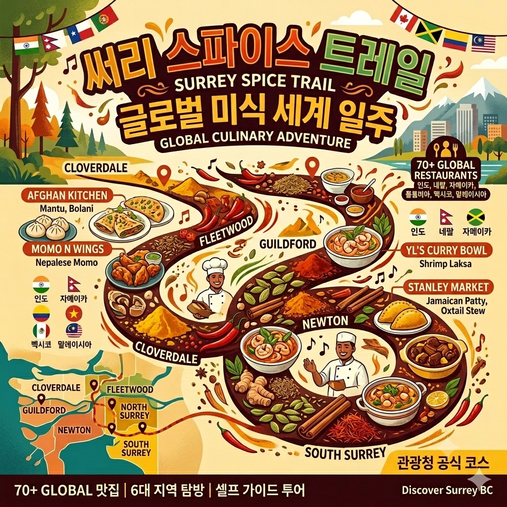 써리 미식 투어: 써리 스파이스 트레일(Spice Trail) 추천 스폿 및 관람 팁