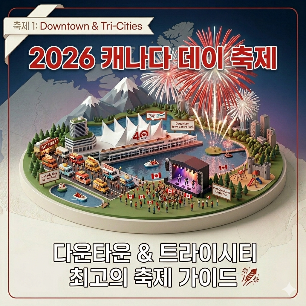2026년 캐나다 데이 100% 즐기기! 1탄: 다운타운 & 트라이시티 축제