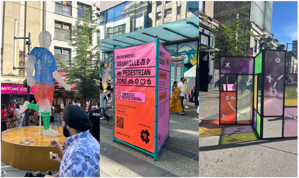 밴쿠버 월드컵, 그랜빌 스트리트 안내 및 조형물