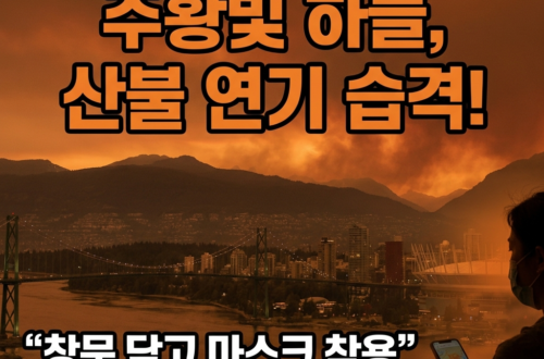 광역 밴쿠버 대기질 경보, 주황빛 하늘과 산불 연기