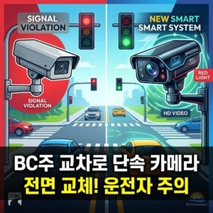 밴쿠버 생활정보, B.C.주 교차로 단속 카메라 전면 교체, 운전자 주의 필요