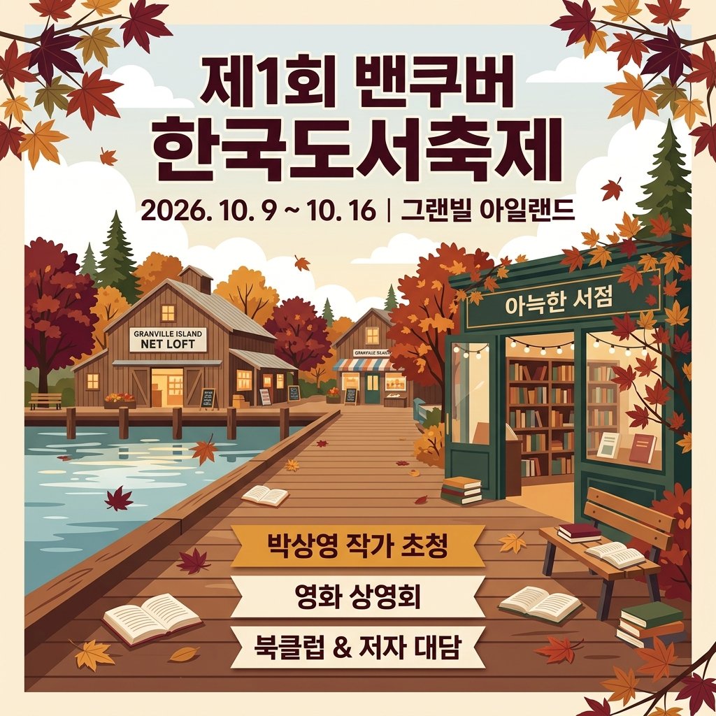 2026 제1회 밴쿠버 한국도서축제 안내 및 주요 프로그램