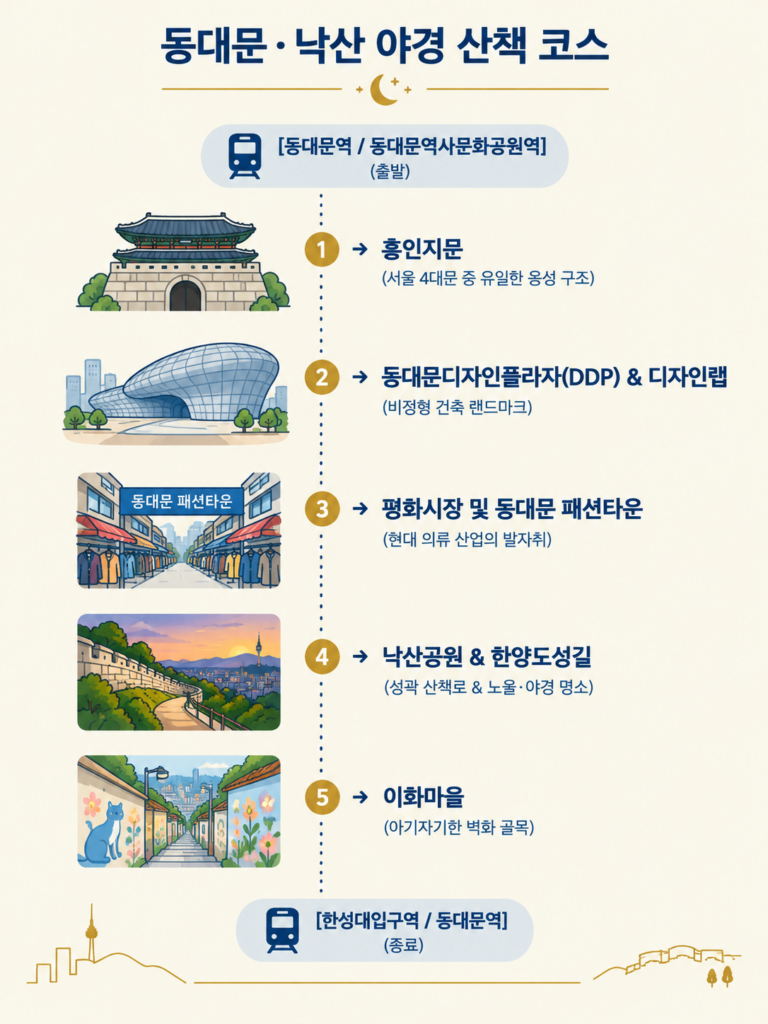 동대문, 낙산 야경 코스